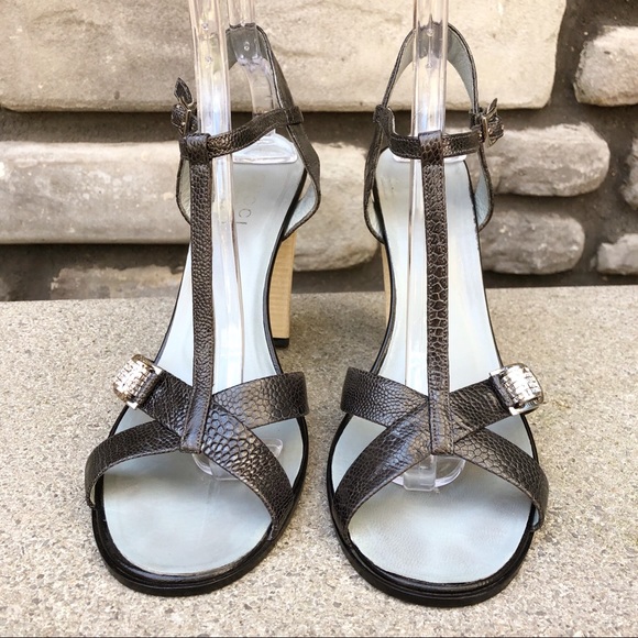 Gucci T-Strap Grey Ostrich Claw Tom Ford VTG sz 10 - Picture 2 of 8